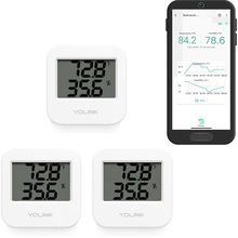 Yolink Smart Wireless Temperature & Humidity Sensor, 3-Pack, Wide Temp Range for
