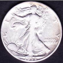 1944 D USA 50 Cents Silver Coin Liberty Walking