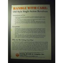 1977 Ruger Firearms Ad - Handle With Care