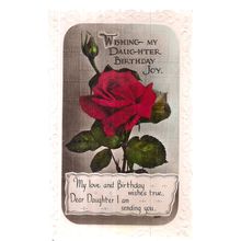 WISHING MY DAUGHTER BIRTHDAY JOY .. used vintage postcard 1938 Windsor series