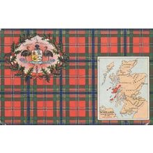 Scottish Tartan Old Kilt Map 1908 Antique Scotland Postcard