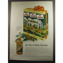 1952 Old Fitzgerald Bourbon Ad - Your key to holiday hospitality