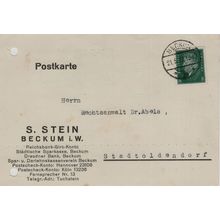 Dresdner Bank Beckum Rhine German Money Receipt To Doctor Old Postcard