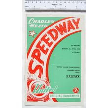 1973 Cradley Heath v Halifax Speedway Programme - 2nd April