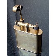 Vintage 1920's 'Dunhill Unique' metal dore gold & silver lift-arm petrol lighter
