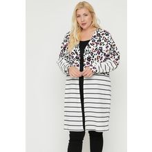 Women's Long Sleeve Print Striped Cardigan