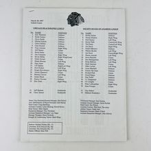 Chicago Blackhawks Press Stats Pack March 28 1997 vs Anaheim Mighty Ducks
