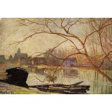 Art postcard In Winter, Moret-sur-Loing, France, by Alfred Sisley