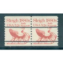 1900a 5.2c Sleigh Fine MNH Dry Gum Pair PreCnx G0822