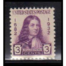 724 3c William Penn Fine MNH O3525