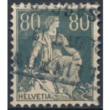 Helvetia: 80c - Switzerland 1916 - FH - MiNr 141x