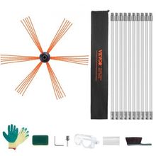 33 Feet Chimney Sweep Kit, w/ 10 Reinforced Nylon Flexible Rods, Ergonomic C...