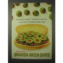 1958 Spanish Green Olives Ad - Hamburgers Tonight?