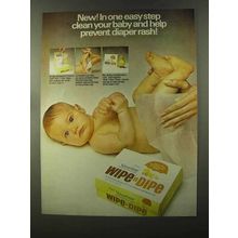 1973 Vaseline Wipe 'n Dipe Ad - Prevent Diaper Rash