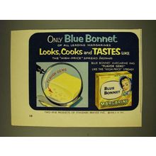 1958 Blue Bonnet Margarine Ad - Only Blue Bonnet of all leading margarines