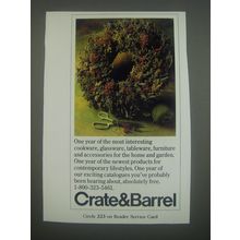 1991 Crate & Barrel Ad - One year of the most interesting cookware, glassware