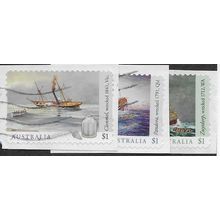 AUS 2017 (SET)(S/A) 'SHIPWRECKS' (3v) ON PAPER FINE USED (EBID25-837)