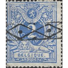 BELGIUM, Lion Couchant, blue 1880, 2c