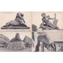 Paris Le Lion De Belfort Pont Alexandre Eglise Notre Dame Chimere 4x French Post
