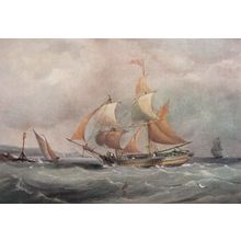 A Trading Brig Entering The Bristol Avon Joseph Walter Painting Postcard
