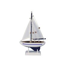 Pack Of 2] Wooden Enterprise Model Sailboat Decoration 9""