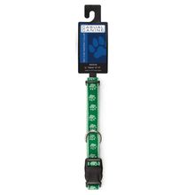 Casual Canine Two-Tone Pawprint Collars 10-16 in Green