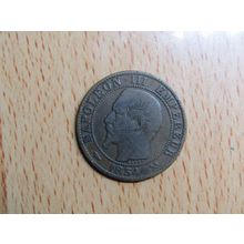 France 1854B Napoleon III 5 Centimes Coin