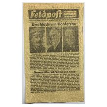 WW2 American Artillery Shell Propaganda Leaflet. - Feldpost No. 18. - 1945.