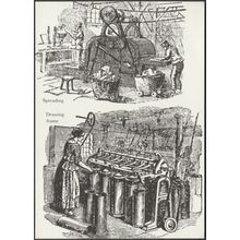 Processes in a Cotton Spinning Mill in c.1825 - National Trust Postcard