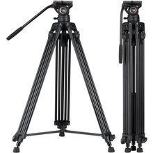 Cayer BV30L Video Tripod System, 72" Heavy Duty Aluminum Twin Tube Tripod with K