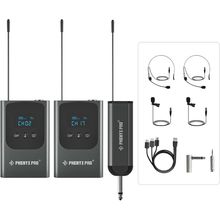 Phenyx Pro Dual Digital Wireless Microphone System, Portable Mini Receiver, 2X15