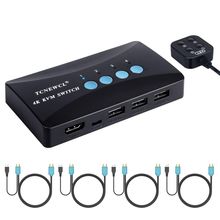 TCNEWCL KVM Switch 4 Port, HDMI KVM Switcher 4Kx2K@30Hz for 4 Computers Sharing