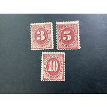 ICOLLECTZONE US J24-26 VF hinged attractive stamps CV $335