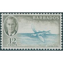 Barbados 1950 12c. greenish blue & brown-olive SG277 unused