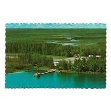 Postcard Canada Ontario Brown's of English River motel aerial view 1970s ?