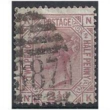 1875 SG139 2 1/2d Rosy-Mauve Plate 2 Wmk ANCHR Good+ Used "NK".. .