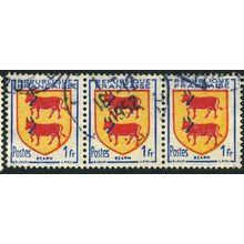 1951 Yvert 901 - fine used (o) - strip of 3