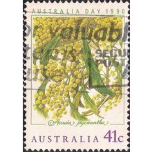 AUSTRALIA, FLOWER, Acacia Blossom, green 1990, 41c