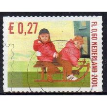 Netherlands 2001 Christmas - Children on Sled €0.27 / ƒ0,60 Used