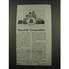 1918 AT&T Teephone Ad - Threefold Co-Operation