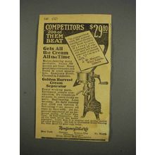 1916 Montgomery Ward Golden Harvest Cream Separator Ad