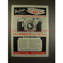 1957 Konica III Rangefinder Camera Ad - Worth the Price