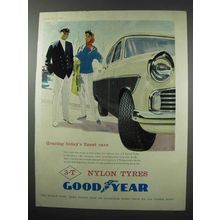 1960 Goodyear 3T Nylon Tires Ad - Gracing Cars