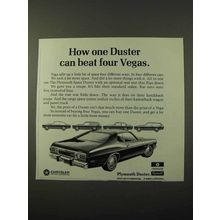 1972 Plymouth Duster Ad - Can Beat Four Vegas