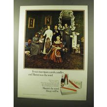1972 Mumm Champagne Ad - Marzipan, Carols, Candles