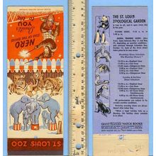 MO St Louis Giant Feature Matchcover w/o matches Outer cover St Louis Zoo ~34