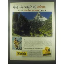 1954 Kodak Kodachrome film Ad - Add the magic of colour with Kodachrome film