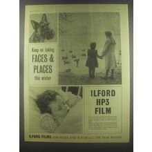 1954 Ilford HP3 Film Advertisement - Keep on taking faces & places this winter