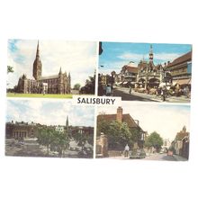 SALISBURY, WILTSHIRE multiview vintage used postcard 1971 postmark =