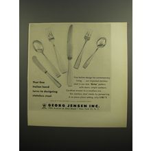 1952 Georg Jensen Arno Tableware Ad - That fine Italian hand turns to designing